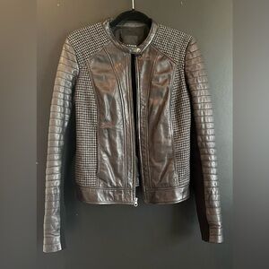 TROUVÉ Patterned Leather Jacket